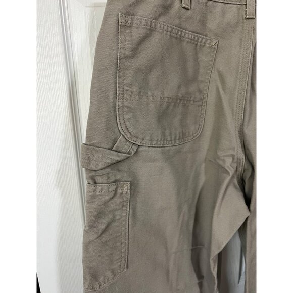 Carhartt Mens Dungaree Fit Work Pants 33x32 B11DES Tan 100% Cotton Durable Const - Picture 3 of 9